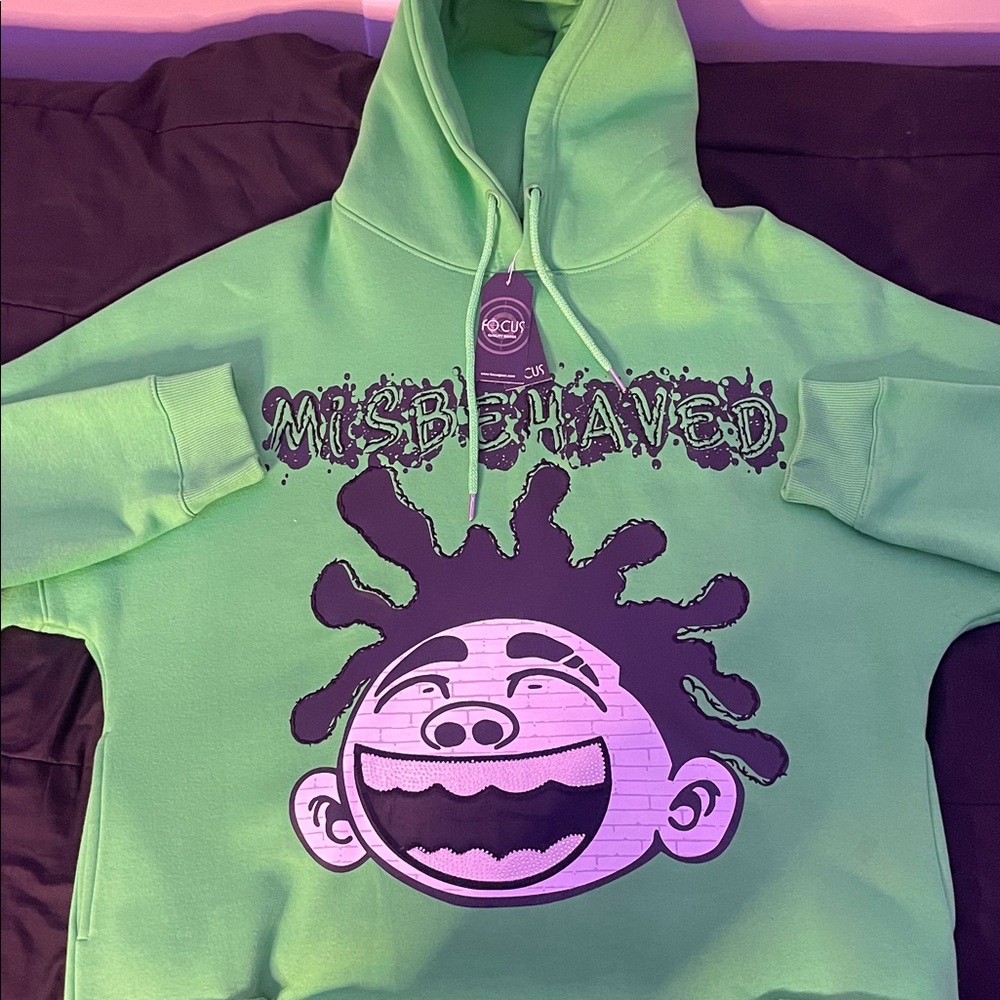 Vokul Lime Green Kids Hoodie with Graphic Design
